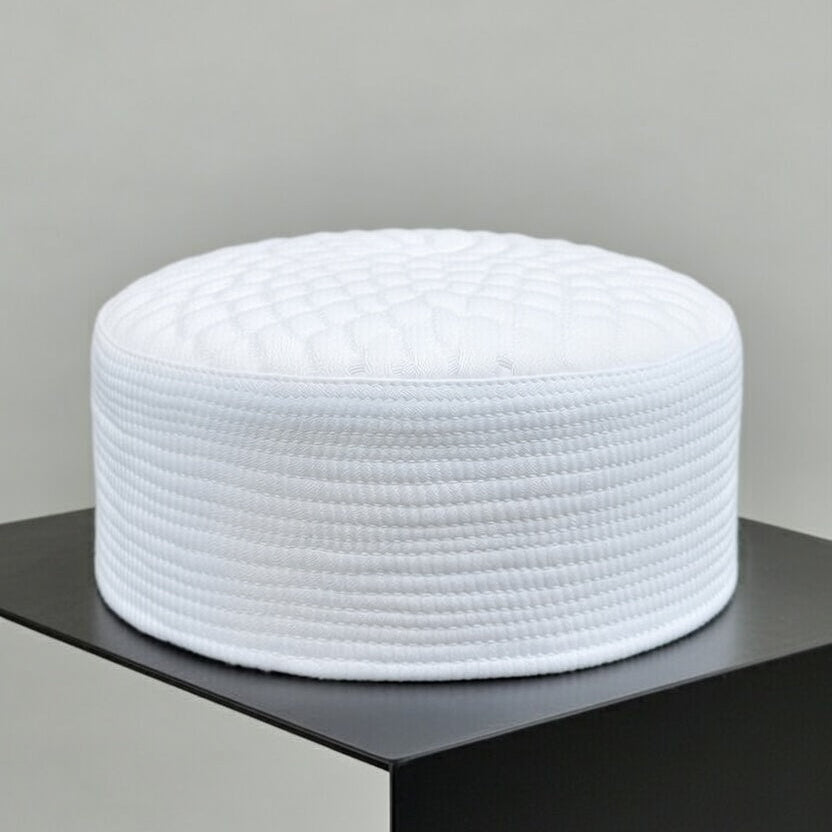 Premium White Quilted Prayer Cap