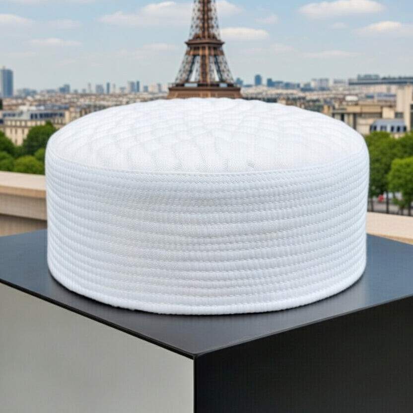 Premium White Quilted Prayer Cap